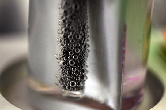 electrochemical reaction closeup
