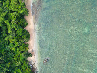 Aerial view on Pineapple Beach near Bang Tao on Phuket, Thailand.