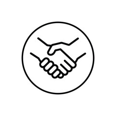 Handshake line icon. Business agreement handshake symbol. Vector illustration. 