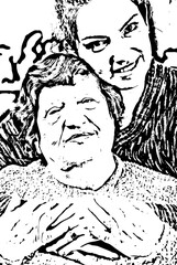 Portrait of happy grandma with her granddaughter