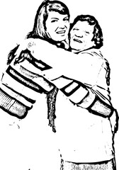 Happy family embrace