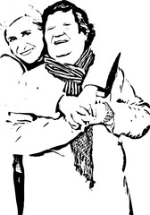 Elderly mother with senior daughter