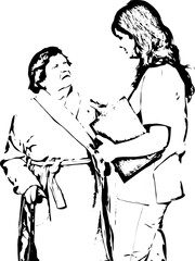 Doctor converse with elderly patient