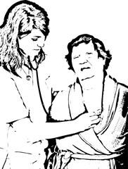 Doctor woman assessing elderly patient