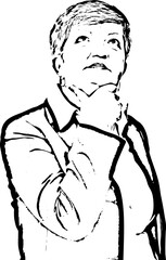 Thinking mature business woman