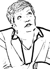 Amazed mature executive woman