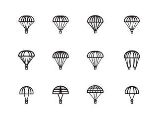 Obraz premium Parachuting Line Art Skydivers In Action