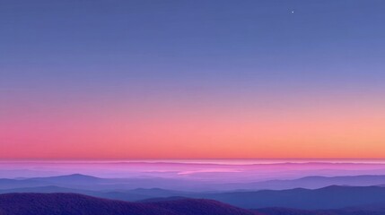 Fototapeta premium Pink Purple Sunset Over Mountains and City