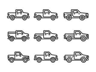 Pickup truck modern minimal line drawing