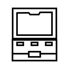 Fototapeta premium vector illustration of computer laptop outline icon