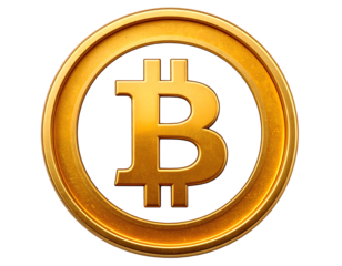 A lustrous golden emblem of digital value is presented within a bold circular design.