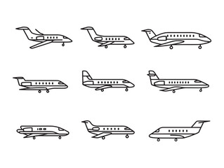 Private jet minimalistic artistic line drawing