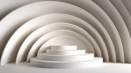 Obraz premium White Minimalist Geometric Abstract Background with Subtle 3D Lines: A Modern Clean Design Elegance