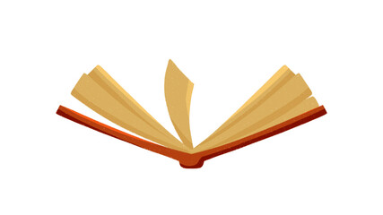 A modern flat illustration of an open book, created in a clean, minimalist, and contemporary style.