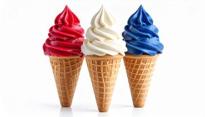 Red white and blue ice cream cones offer a patriotic treat for any celebration