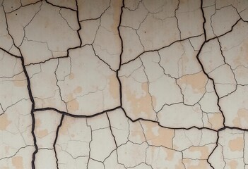 Fototapeta premium Cracked, aged ceramic tiles; uneven surface, muted colors, red tile, brown tile
