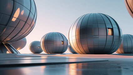 Obraz premium Zukünftige A1 Luxus Runde Wohnungen 