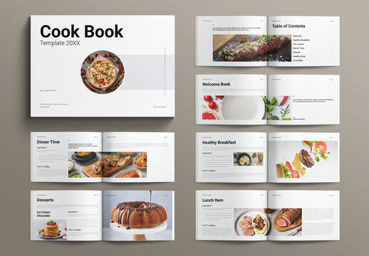Cookbook Brochure Template Landscape