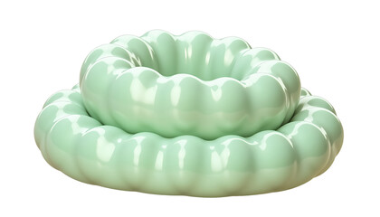 Vibrant Green Boa Constrictor 3D Rendering on Transparent Background Graphic Asset