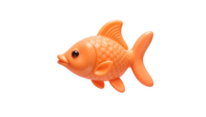 Vibrant Orange Goldfish 3d Render with Transparent Background Aquatic Pet Graphic Design Element for Website Decoration