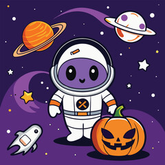 Fototapeta premium Spooky Halloween Design Featuring Creepy Characters and Symbols