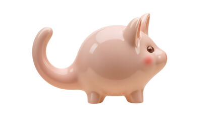 Isolated Glossy Light Pink Armadillo 3D Render Icon Style Graphic Design Element With Transparent Background