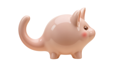 Isolated Glossy Light Pink Armadillo 3D Render Icon Style Graphic Design Element With Transparent Background