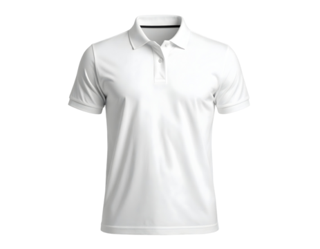 A crisp white polo shirt ready for comfortable casual wear or athletic activities.