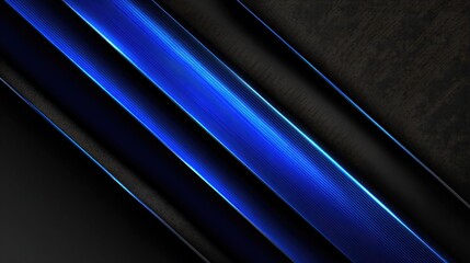 Abstract design with diagonal blue stripes on a dark gray background.
