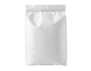 Sealed white fertilizer bag isolated on white background