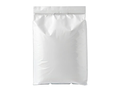 Sealed white fertilizer bag isolated on white background
