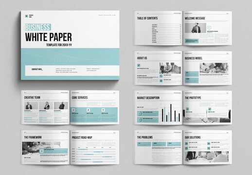 Business White Paper Template Landscape