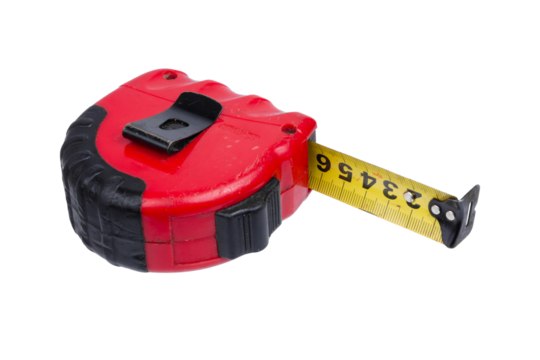 Red and black tape measure.