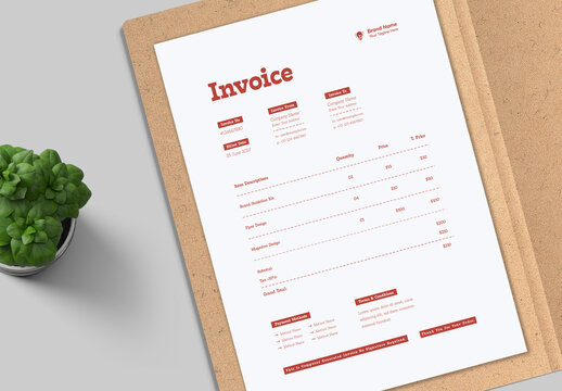 Clean and Minimal Invoice Template Layout for Modern Business Billing