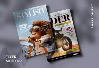 Clean Top View Flyer Mockup for Professional Marketing Template Layout