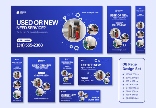 Products Doorstep Servicing Agency Web Ad Banner Set