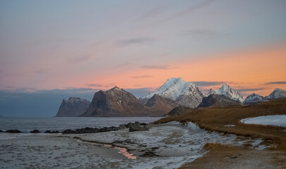 A Coastal landscape from Flakstad island, Lofoten archipelago
