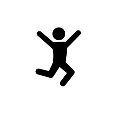 Energetic person jumping icon on transparent background