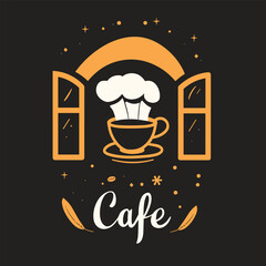 Minimalist Coffee Logo Vector Set with Chef Hat and Steaming Cups