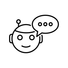 Obraz premium Artificial Intelligence Robot Icon with Speech Bubble 