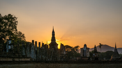 Golden Hour Over Sukhothai Ruins