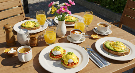 Fototapeta premium table setting for a breakfast