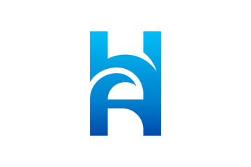 HA or AH Letter Monogram Logo Design
