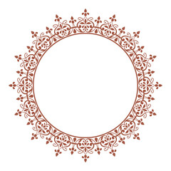 Vector illustration for a circular frame border ornament pattern, suitable for use as a calligraphy frame, cover, decoration