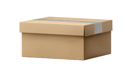 Cardboard box or brown paper box on white background
