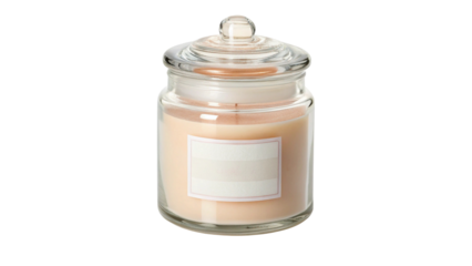 Glass Jar Candle Isolated on Transparent Background