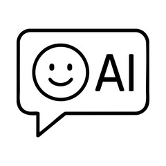 AI Chat Interface Icon with Friendly Emotion