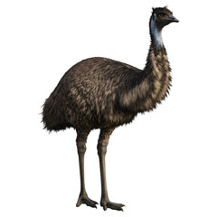 Isolated Emu Portrait on White Background