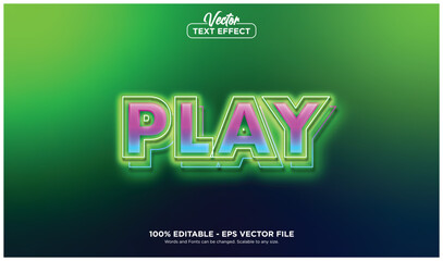 PLAY text effect, minimalistic style EPS Vector editable text effect.