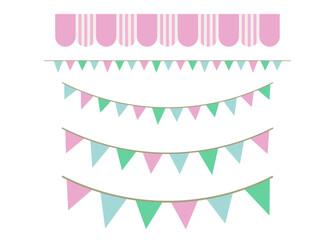 飲食店のオーニングテントとガーランド　お洒落なお店の必須アイテムです